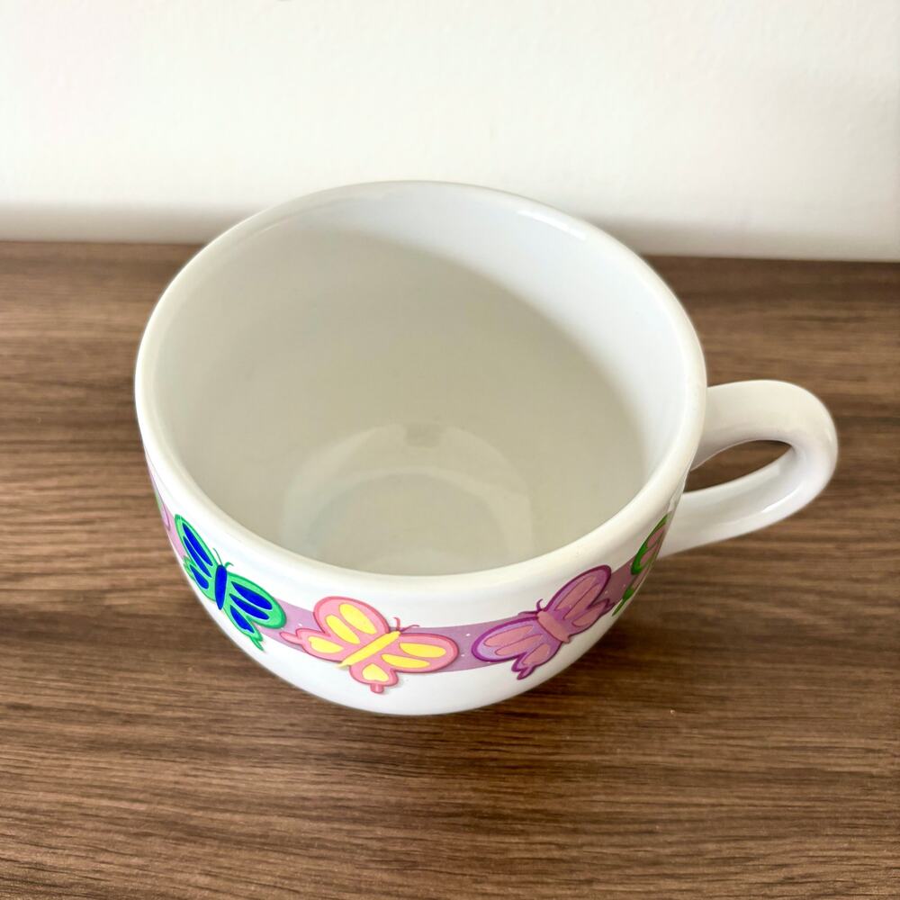 Butterfly Soup Noodle Bowl - Stoneware - Hand-Painted - Picture 3 of 4